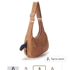 Conceal carry tan colored butter soft leather purse  concealed compar with lock